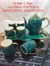 European-style coffee water set, daily cross-border supply wholesale, home and hotel coffee water set, 6 cups with water bottle and tray, Medley 042 Specification image